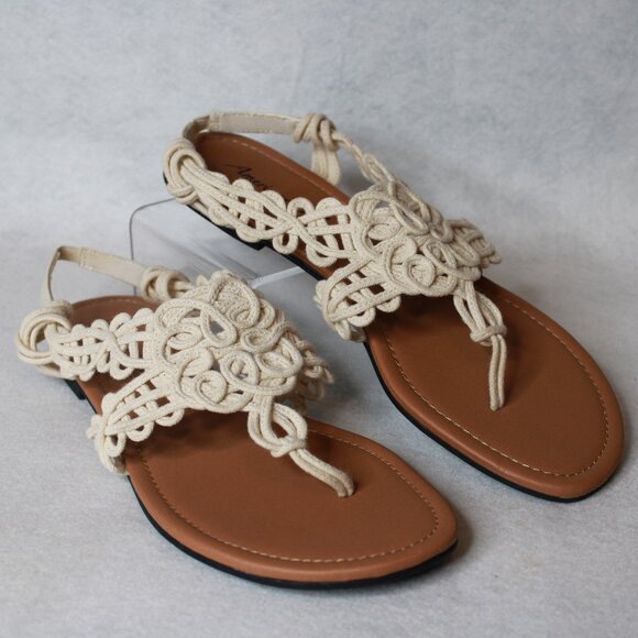 American Eagle Crochet Macrame Sandals Flats Women's Size 9 1/2 - Picture 1 of 10